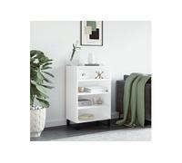 Vidaxl Buffet Haut Blanc 57x35x90 Cm Bois D'ingénierie Blanc