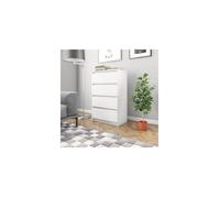 Buffet haut - Blanc - 60x35x98 5 cm - 2 portes - Bois aggloméré - Salle à manger