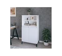 vidaXL Buffet haut Blanc 60x36x110 cm Bois d'ingénierie821228 Blanc G