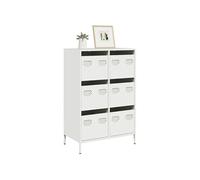 vidaXL Buffet haut armoire 851225 – blanc 68x39x101,5 cm acier avec rangement organisateur