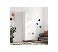 vidaXL Buffet haut Blanc 69,5x34x180 cm Bois d'ingénierie Blanc G