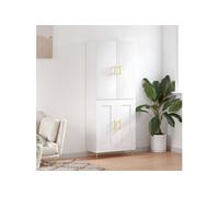 Buffet haut Blanc 69,5x34x180 cm Bois d'ingénierie