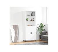 Vidaxl Buffet Haut Blanc 69,5x34x180 Cm Bois D'ingénierie Multicolore