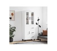 vidaXL Buffet haut Blanc 69,5x34x180 cm Bois d'ingénierie 3198489 Blanc G