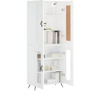 vidaXL Buffet haut Blanc 69,5x34x180 cm Bois d'ingénierie