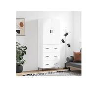 vidaXL Buffet Haut Blanc 69,5x34x180 cm Bois d'ingénierie