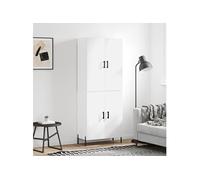 Vidaxl Buffet Haut Blanc 69,5x34x180 Cm Bois D'ingénierie Multicolore