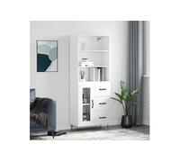 vidaXL Buffet haut Blanc 69,5x34x180 cm Bois d'ingénierie