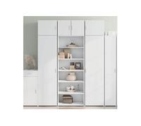 Buffet haut blanc 70x41x185 cm bois d'ingénierie, buffet, placard, armoire latérale, armoire, armoire de rangement, 3281687