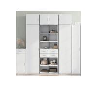 vidaXL Buffet Haut Blanc 70x42,5x185 cm Bois d'ingénierie, Meuble de Rangement, Armoire Haute, Armoire latérale, Meuble de Salon