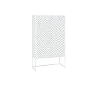 vidaXL Buffet haut Blanc 80x35x135 cm Acier Blanc G