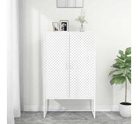 vidaXL Buffet haut Blanc 80x35x135 cm Acier Blanc G