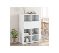 vidaXL Buffet haut en bois d'ingénierie 80x42,5x124 cm Blanc