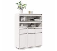 Buffet haut blanc 89x34x116,5 cm bois massif de pin meuble latéral vidaXL