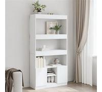 vidaXL Buffet haut 92x33x180 cm Bois d'ingénierie Blanc