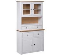 Vidaxl Buffet Haut Blanc 93x40,5x180 Cm Pin Gamme Panama Multicolore