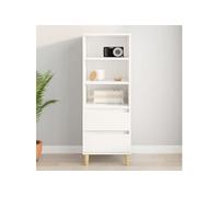 821238 vidaXL Buffet haut Blanc brillant 40x36x110 cm Bois d'ingénierie