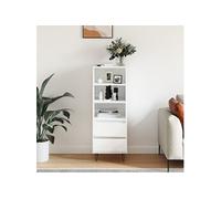 vidaXL Buffet haut Blanc brillant 40x36x110 cm Bois d'ingénierie831510 Blanc G