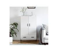 Buffet haut blanc brillant 69,5x31x115 cm bois d ingénierie