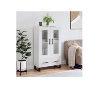 Vidaxl Buffet Haut Blanc Brillant 69,5x31x115 Cm Bois D'ingénierie Multicolore