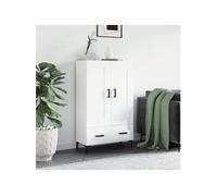 vidaXL Buffet haut blanc brillant 69,5x31x115 cm bois d'ingénierie 830326