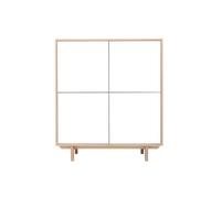 Buffet haut scandinave bois et blanc 4 portes L110 cm SID