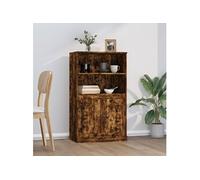 Vidaxl Buffet Haut Chêne Fumé 60x35,5x103,5 Cm Bois D'ingénierie Multicolore