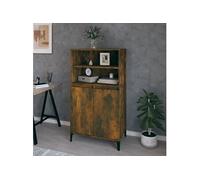 Buffet haut Chêne fumé 60x36x110 cm Bois d'ingénierie821233