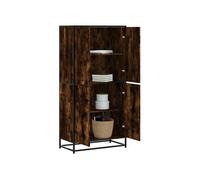 Buffet haut chêne fumé 68x35x139 cm bois d'ingénierie, armoire latérale, armoire de rangement haute, vitrine haute, 3300832