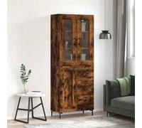 Buffet haut Chêne fumé 69,5x34x180 cm Bois d ingénierie Marron G