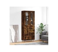 Vidaxl Buffet Haut Chêne Fumé 69,5x34x180 Cm Bois D'ingénierie Multicolore