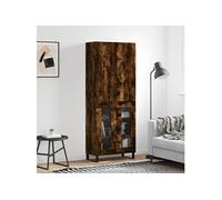 Vidaxl Buffet Haut Chêne Fumé 69,5x34x180 Cm Bois D'ingénierie Multicolore