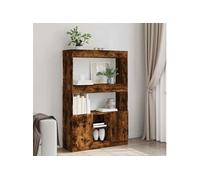 Buffet haut chêne fumé 92x33x140 cm bois d ingénierie