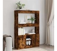 Buffet haut chêne fumé 92x33x140 cm bois d ingénierie Marron G