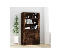 Buffet Haut Armoire Rangement Salle de Séjour Noir Bois d'Ingénierie vidaXL