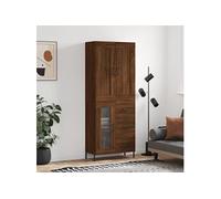 Vidaxl Buffet Haut Chêne Marron 69,5x34x180 Cm Bois D'ingénierie Multicolore
