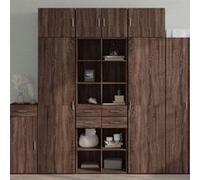 Vidaxl Buffet Haut Chêne Marron 70x42,5x185 Cm Bois D'ingénierie Multicolore