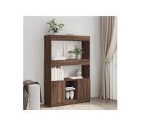 Vidaxl Buffet Haut Chêne Marron 92x33x140 Cm Bois D'ingénierie Marron