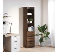 Buffet haut chêne noir 37,5x35x180 cm bois d'ingénierie armoire vidaXL