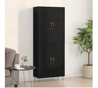 vidaXL Buffet haut Chêne Noir – 4 portes, 180 cm, Bois d'ingénierie, style contemporain