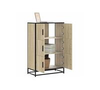 vidaXL Buffet Haut chêne Sonoma 68x35x106,5 cm Bois ingénierie métal, Armoire latérale, Armoire de Rangement Haute, vitrine Haute, Armoire Haute