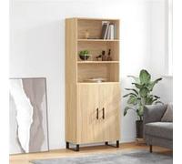 Buffet haut Chêne sonoma 69,5x34x180 cm Bois d ingénierie Marron G