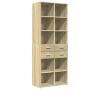 Buffet haut chêne sonoma 70x42,5x185 cm bois d ingénierie