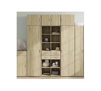 Buffet haut chêne sonoma 70x42,5x185 cm bois d'ingénierie, buffet, meuble de rangement, armoire haute, armoire, 3281464