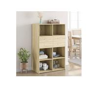 vidaXL Buffet haut Chêne Sonoma 80x42,5x124 cm Bois d'ingénierie Multicolore