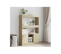 Buffet haut chêne sonoma 92x33x140 cm bois d ingénierie