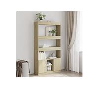 Buffet haut chêne sonoma 92x33x180 cm bois d ingénierie