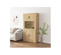 vidaXL Buffet Haut, Meuble de Rangement avec Porte, Armoire de Rangement, Organisateur Salon Salle de Séjour Intérieur, Chêne Sonoma Bois d'Ingénierie