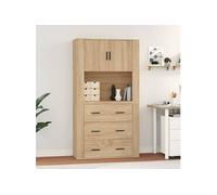 vidaXL Buffet haut Meuble de rangement avec porte Chêne Sonoma, bois d'ingénierie