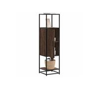 Buffet haut chï¿½ne marron 35,5x35x139 cm bois d'ingï¿½nierie mï¿½tal, armoire latï¿½rale, armoire de rangement haute, 849038